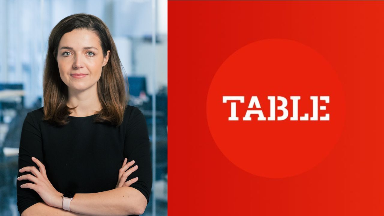 Portrait picture of Magdalena; on the right the logo of the medium Table.