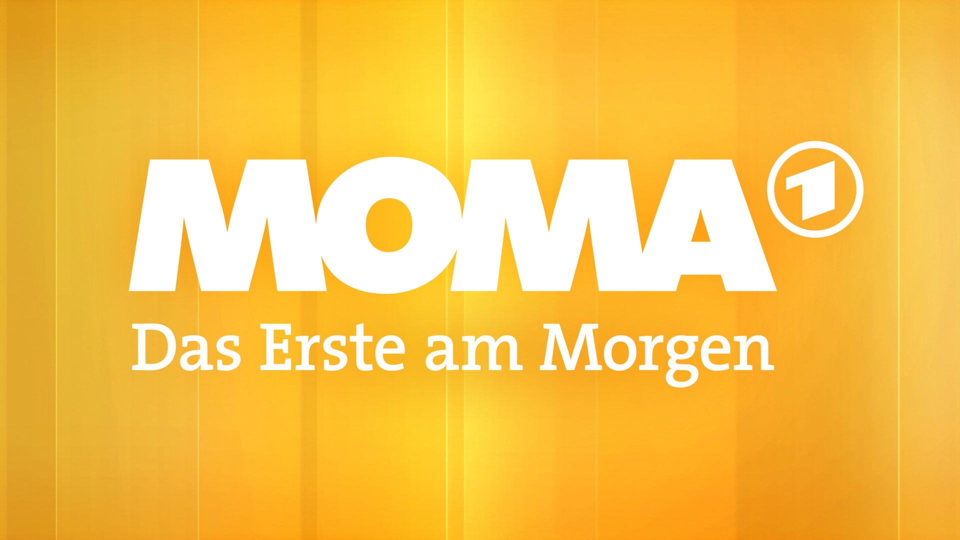 Logo ARD Morgenmagazin, weiß auf gelbem Hintergrund