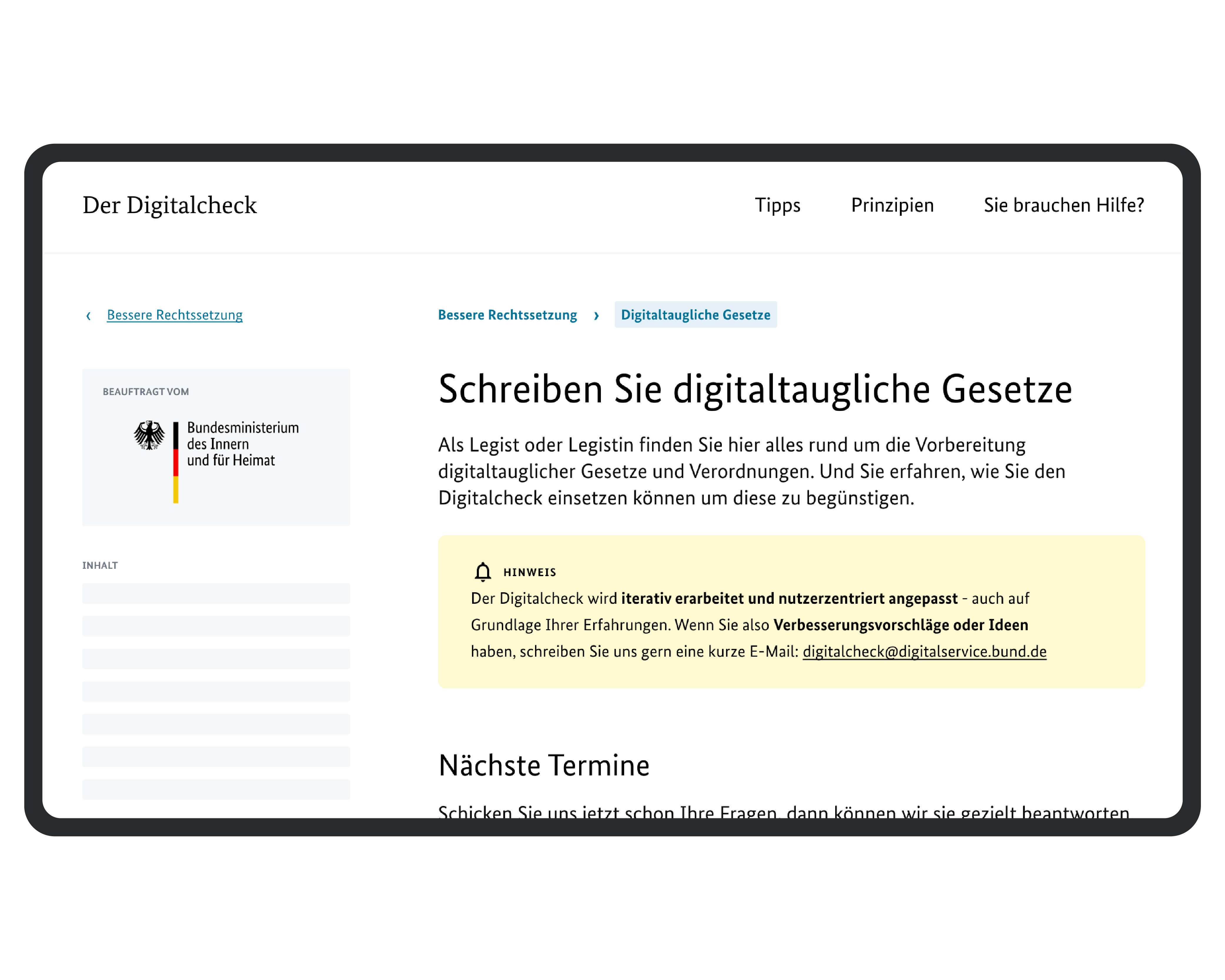 Ein Screenshot aus der Browserversion der Onlineanwendung
