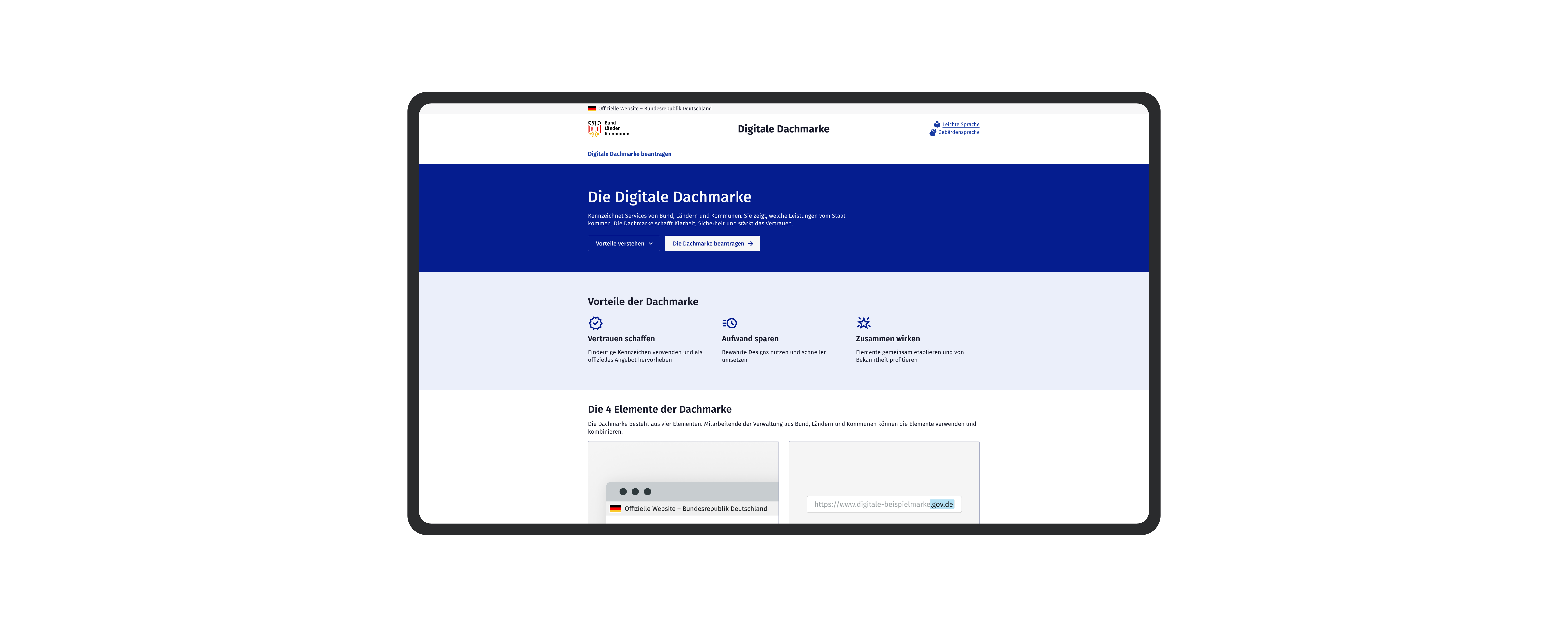 Screenshot of the “Unified Digital Brand” website on a mock-up of a screen