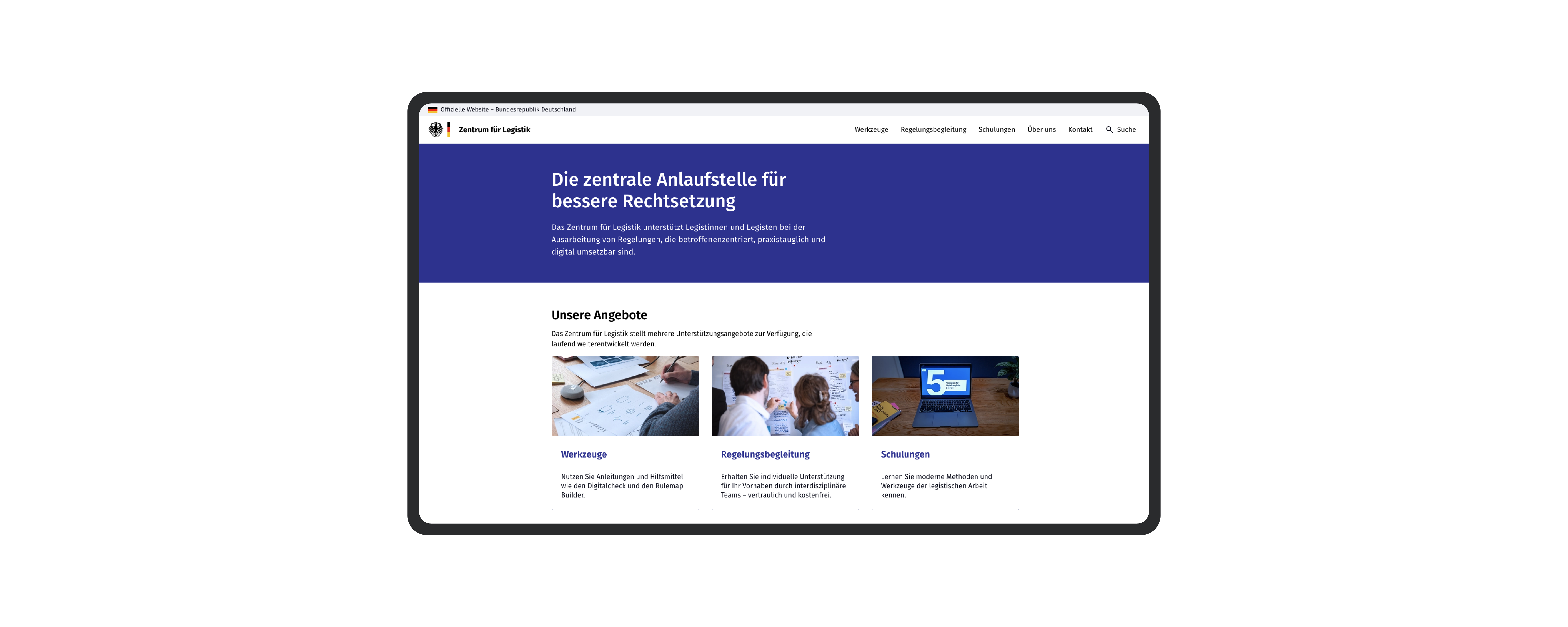 Start page of the Centre for Better Regulation website