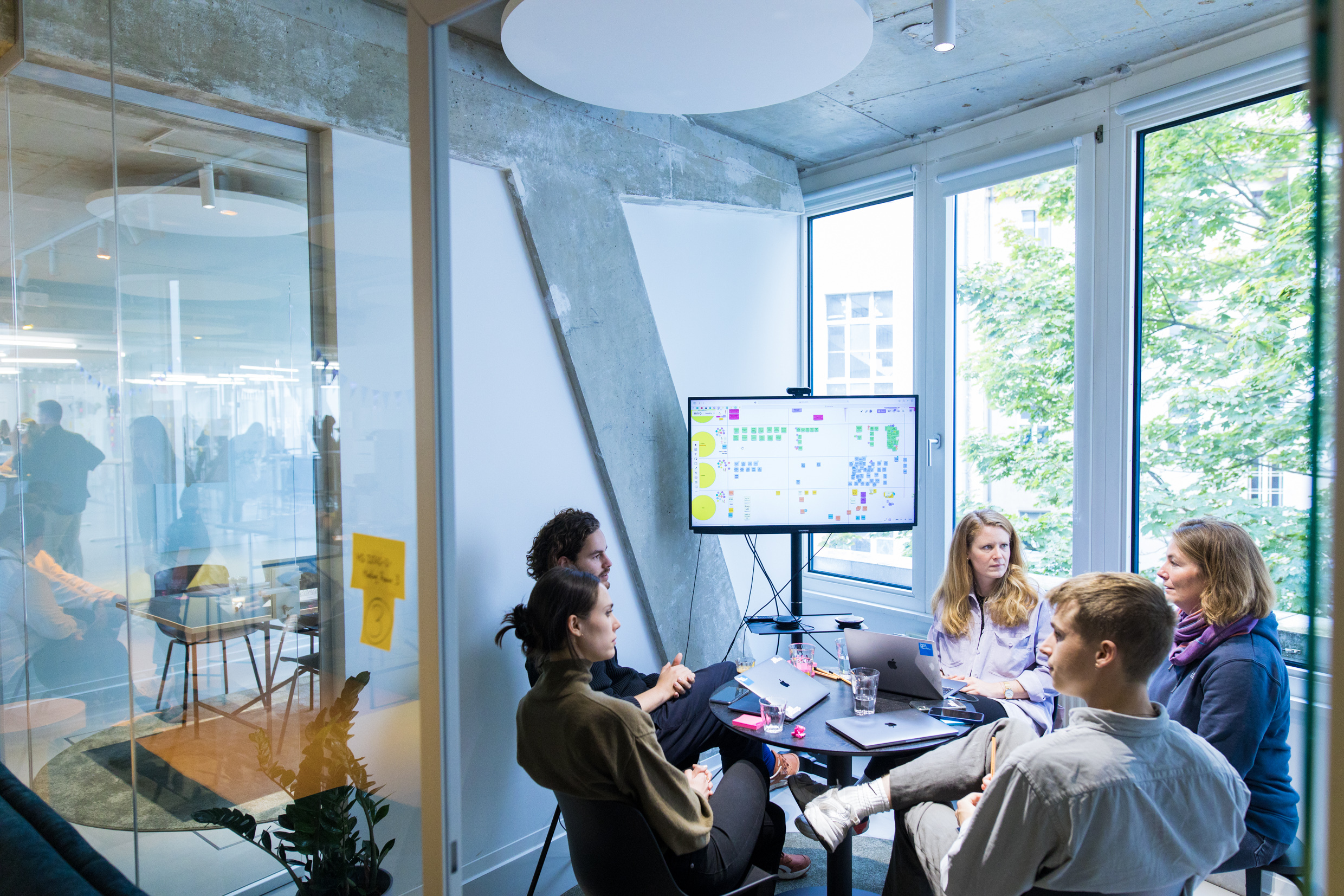 Employees in a meeting